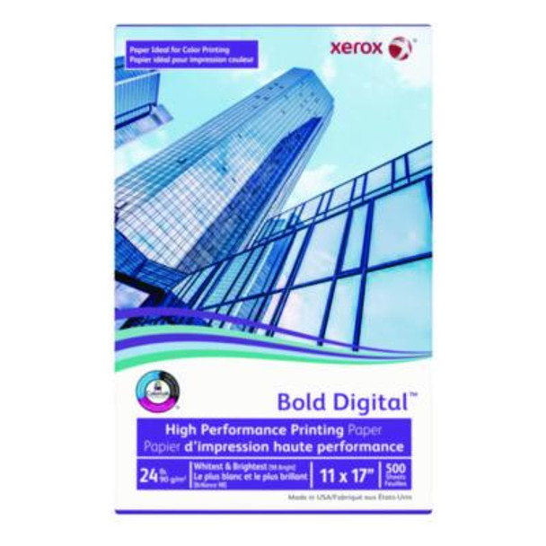 Bold Digital Printing Paper, 98 Bright, 24 Lb Bond Weight, 11 x 17, White, 500/Ream