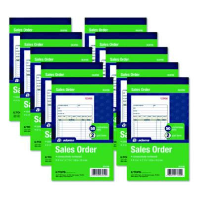 Multipart Sales Order Pad, 12 Lines, Two-Part Carbonless, 4.19 x 6.69, 50 Forms/Pad, 10 Pads/Box