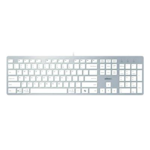 Akb-730Uw Keyboard, Silver/White