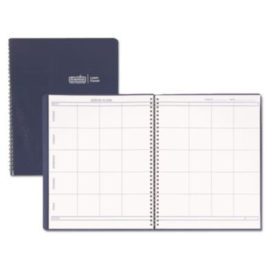 Recycled Lesson Plan Book, Weekly, 8 Classes, Blue Cover, 11 x 8.5 Sheets, 41-Week Span
