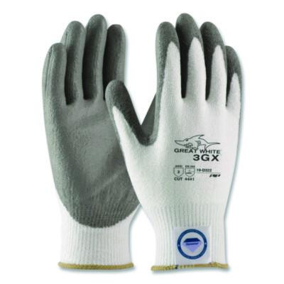 Great White 3Gx Seamless Knit Dyneema Diamond Blended Gloves, En388: 4542, Large, White/Gray, Pair
