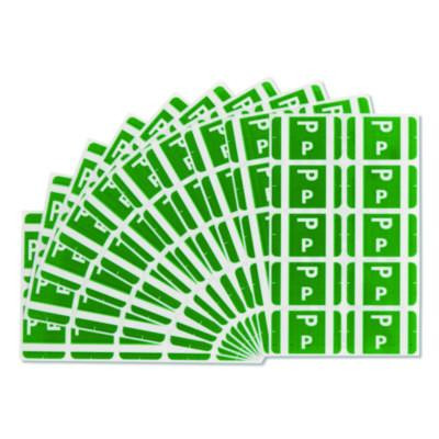 Alphaz Color-Coded Second Letter Alphabetical Labels, P, 1 X 1.63, Dark Green, 10/Sheet, 10 Sheets/Pack