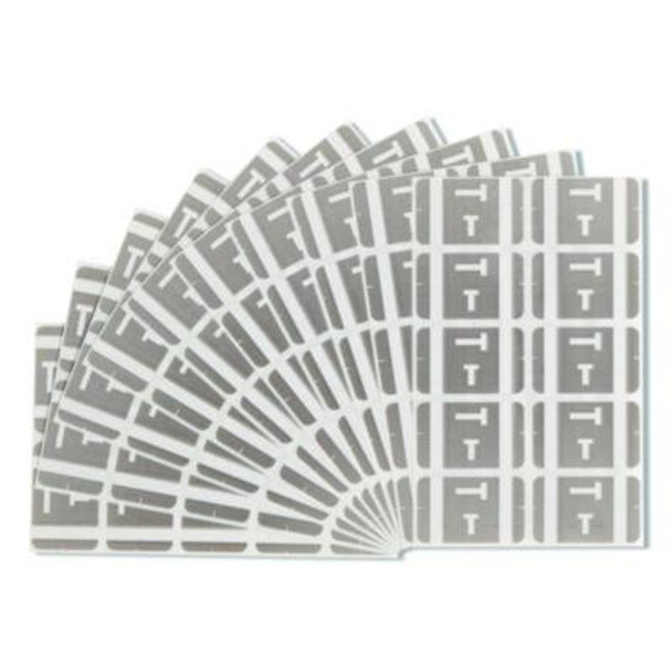 Alphaz Color-Coded Second Letter Alphabetical Labels, T, 1 X 1.63, Gray, 10/Sheet, 10 Sheets/Pack
