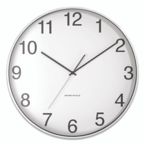 Essentials Classic Round Wall Clock, 12" Overall Diameter, Silver Case, 1 Aa (Sold Separately)