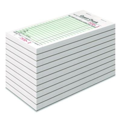 One-Part Guest Check Pad With Perforated Stub, One-Part (No Copies), 3.4 x 6.25, 50 Forms/Pad, 10 Pads/Pack