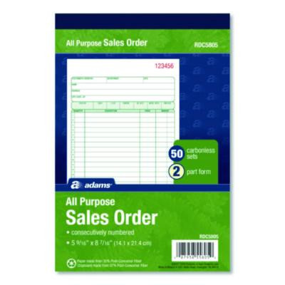 Multipart General-Purpose Sales Pad, Two-Part Carbonless, 5.56 x 7.94, 50 Forms Total