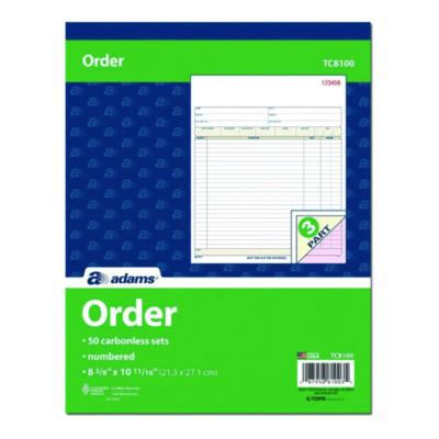 Multipart Sales Order Pad, Three-Part Carbonless, 8.34 x 10.19, 50 Forms Total
