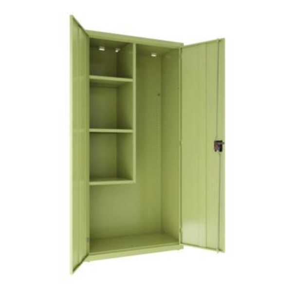 Jan/San Storage Cabinet, (3) Adjustable Half-Width Shelves, 36" x 18" x 80.5", Putty