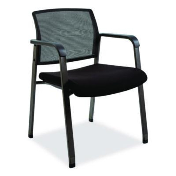 Alera Elgar Fabric Guest Chair, 24.41 x 22.64 x 31.73, Black Seat, Black Back, Black Base