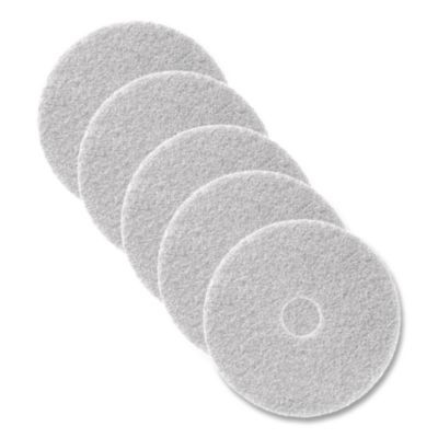 Polishing Pad, 19" Diameter, White, 5/Carton