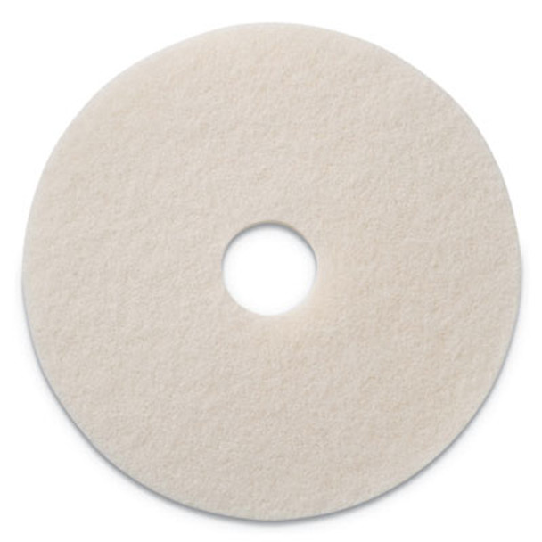 Polishing Pad, 20" Diameter, White, 5/Carton