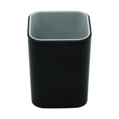 Fusion Pencil Cup, Plastic, 2.99 x 2.99 x 3.96, Black/Gray