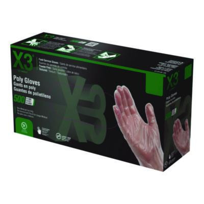 Polyethylene Food Safe Industrial Gloves, Powder-Free, Large, Clear, 500/Box