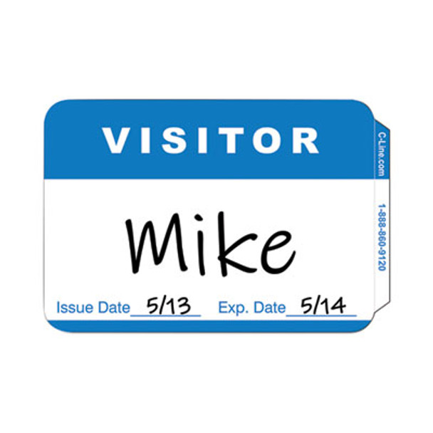 Self-Adhesive Name Badges, Hello My Name Is, Blue, 3.5 X 2.25, 100/Bx