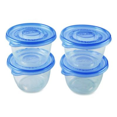 To Go Lunch Containers, 2 Compartments, 32 Oz, Plastic, 4/Pack