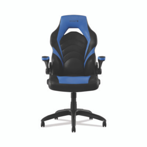 Vortex Bonded Leather Gaming Chair, Supports Up To 301 Lbs, 17.9" To 21.6" Seat Height, Blue/Black, Black Base