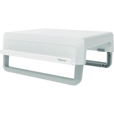 Breyta Monitor Stand, 13.94" x 11.97" x 3.25" To 6", White, Supports 33 Lbs