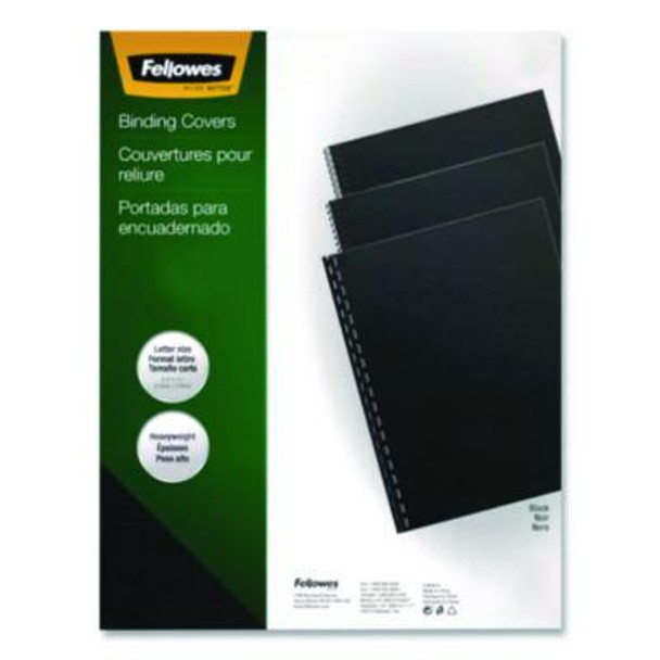 Expressions Linen Texture Presentation Covers For Binding Systems, Paper, Square Corners, 11" x 8.5", Black, 200/Pack