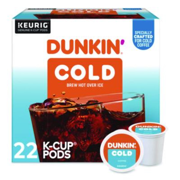 Cold Iced Coffee K-Cups, Regular, 0.44 Oz, 22/Box