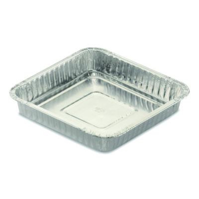 Square Cake Pan, 30 Gauge, 48 Oz, 8 x 8 x 1.53, Silver, Aluminum, 200/Carton
