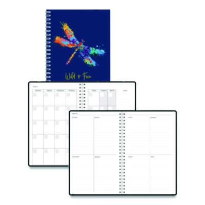 Recycled Non-Dated Monthly/Weekly Planner, Wild And Free, Multicolor Cover, Undated