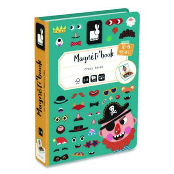Magneti'Books, Boy's Crazy Faces, Ages 3 To 8, 40 Pieces