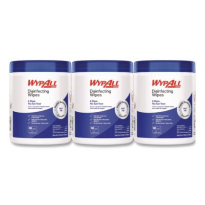 Disinfecting Wipes, 1-Ply, 5.16 x 8.5, Fresh Scent, White, 185 Sheets/Canister, 3 Canisters/Carton