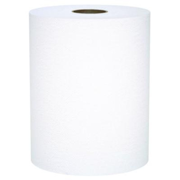 Universal 100% Recycled Fiber Hard Roll Paper Towels, 1-Ply, 8" x 800 Ft, White, 6 Rolls/Carton