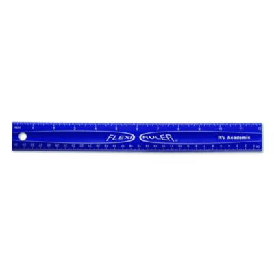 Lockermate Flexi Ruler, Standard/Metric, 12" Long, Blue