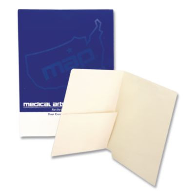 Manila End Tab Pocket Folder, Straight Tabs, Letter Size, Manila, 50/Box
