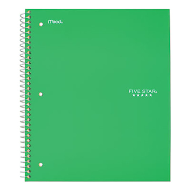Wirebound Notebook, 1-Subject, Medium/College Rule, Green Cover, (100) 11 x 8.5 Sheets