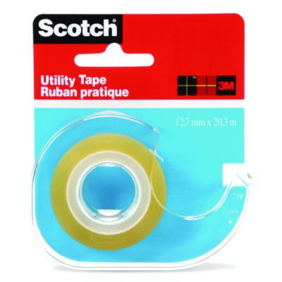Utility Tape In Handheld Dispenser, 1" Core, 0.5" x 22.22 Yds, Clear