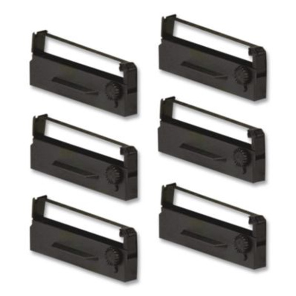 900874 Cash Register Ribbon, Black, 6/Box