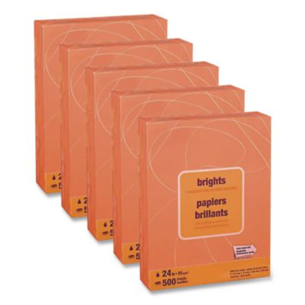Brights Multipurpose Color Paper, 20 Lb Bond Weight, 8.5 x 11, Orange, 500 Sheets/Ream, 5 Reams/Carton