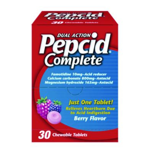 Complete Dual-Action Antacid, Berry Flavor, 30/Box