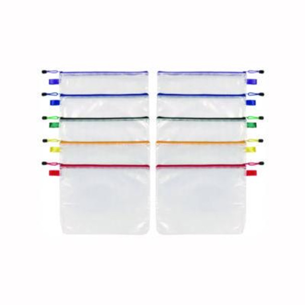 Poly Travel Pouch Set, 13.19" x 10.44", Assorted Colors, 10/Pack