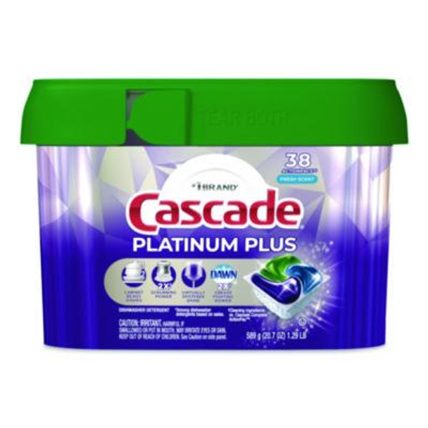 Platinum Plus Actionpacs Dishwasher Detergent Pods, Fresh Scent, 20.7 Oz Tub, 38/Pack