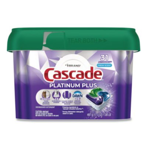 Platinum Plus Actionpacs Dishwasher Detergent Pods, Fresh Scent, 20.7 Oz Tub, 31/Pack