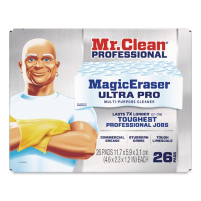 Magic Eraser Ultra Pro Multi-Purpose Cleaner, 4.72 x 1.38, 2.56" Thick, White, 26/Carton