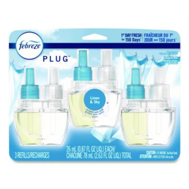 Plug Air Freshener Refills, Linen And Sky, 0.87 Oz, 3/Pack