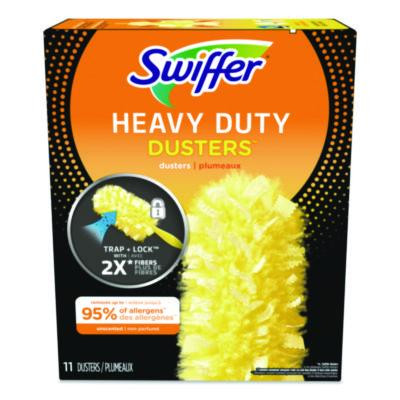 Heavy Duty Dusters Refill, Trap + Lock Fiber, Yellow, 11/Box