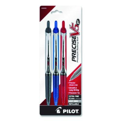 Precise V5Rt Rollerball Pen, Retractable, Extra-Fine 0.5 Mm, Assorted Ink And Barrel Colors, 3/Pack