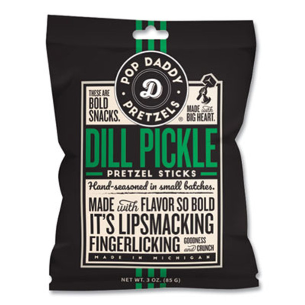 Dill Pickle Pretzel Sticks, 3 Oz Bag, 15/Carton