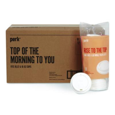 Plastic Hot Cup Lids, Fits 10 Oz To 16 Oz Hot Cups, White, 500/Carton