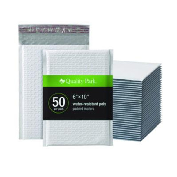 Poly Bubble Mailers, #0, Barrier Bubble Cushion, Redi-Seal Adhesive Closure, 6 x 9, White, 25/Pack