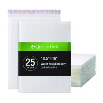 Poly Bubble Mailers, #5, Barrier Bubble Cushion, Redi-Seal Adhesive Closure, 10.5 x 15, White, 25/Pack
