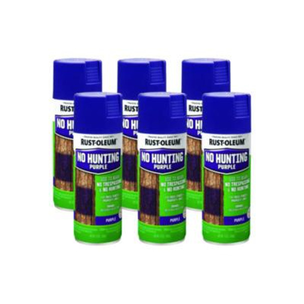 Specialty No Hunting Purple Spray Paint, Flat No Hunting Purple, 12 Oz Aerosol Can, 6/Carton