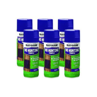 Specialty No Hunting Purple Spray Paint, Flat No Hunting Purple, 12 Oz Aerosol Can, 6/Carton