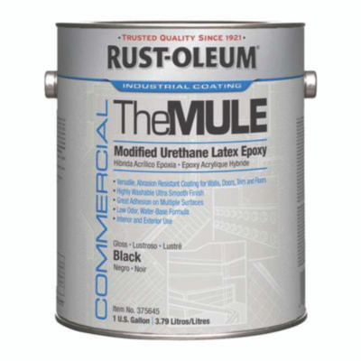 Commercial The Mule (Modified Urethane Latex Epoxy), Interior/Exterior, Gloss Black, 1 Gal Bucket/Pail, 2/Carton