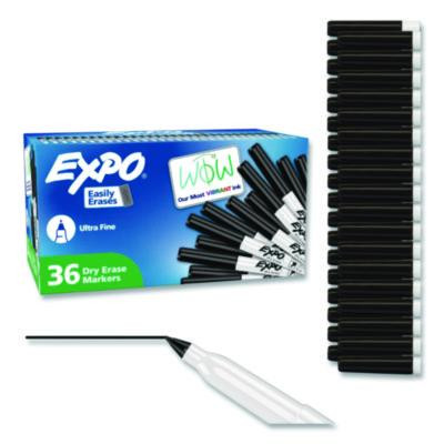 Low-Odor Dry Erase Marker Office Value Pack, Extra-Fine Bullet Tip, Black, 36/Pack